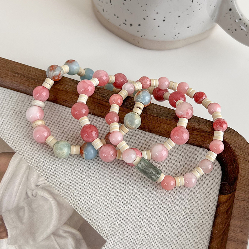 중국풍 핑크 구슬 팔찌