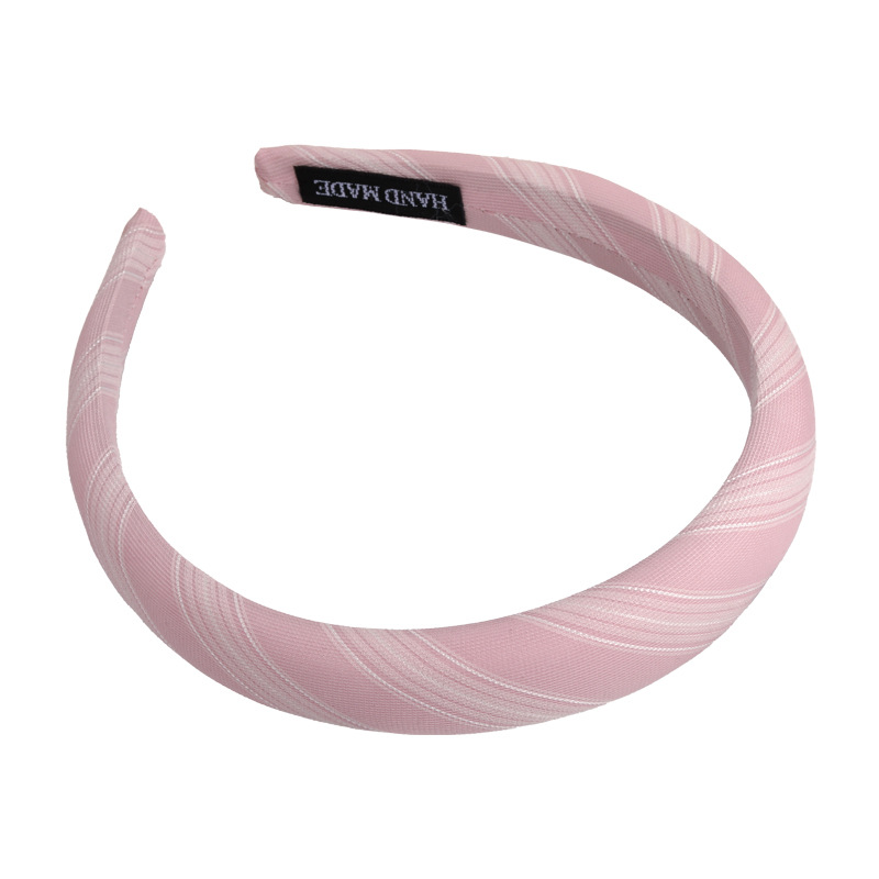 Bandă de Păr cu Dungi Roz Deschis