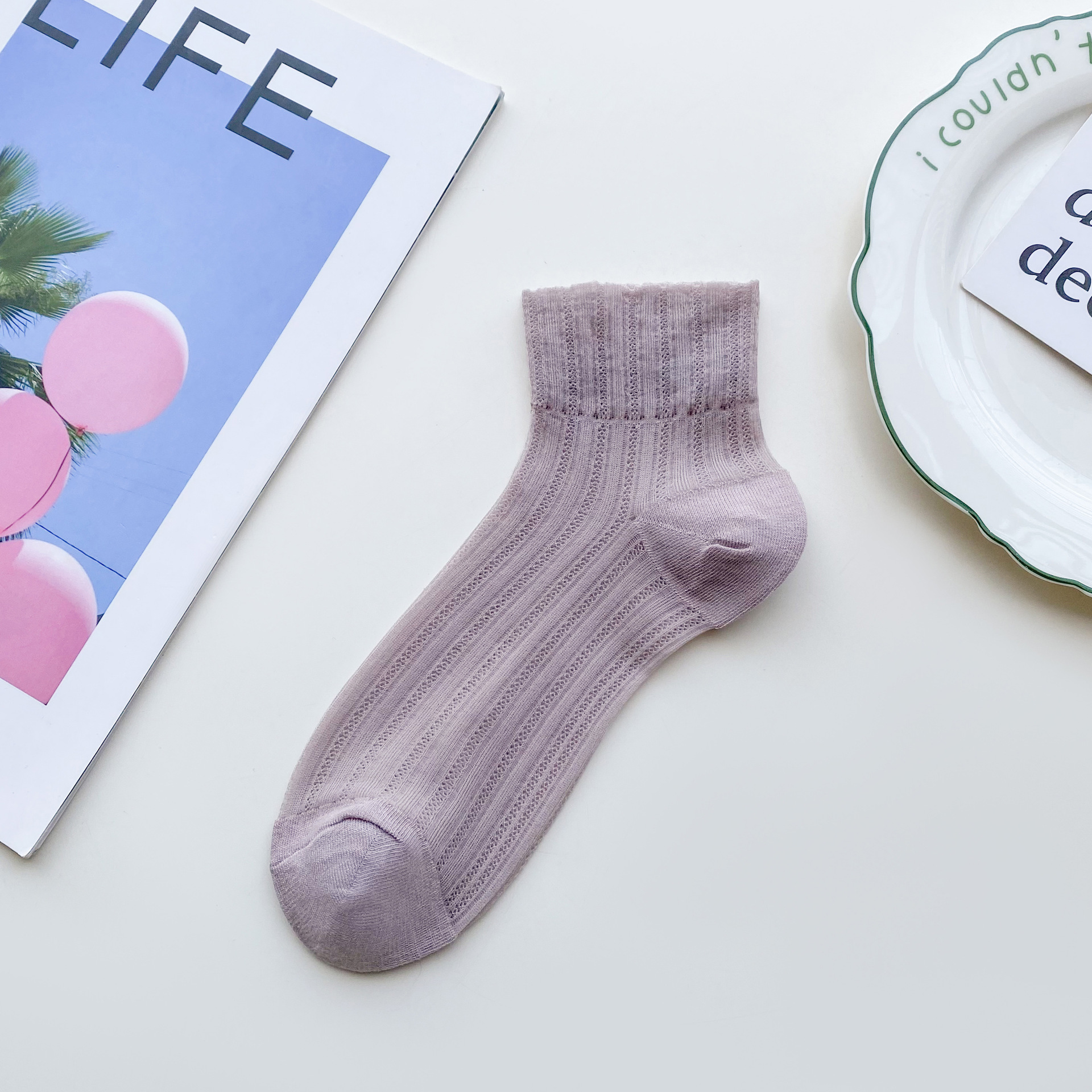 ถุงเท้าไม่โผล่ผ้าฝ้ายผู้หญิง