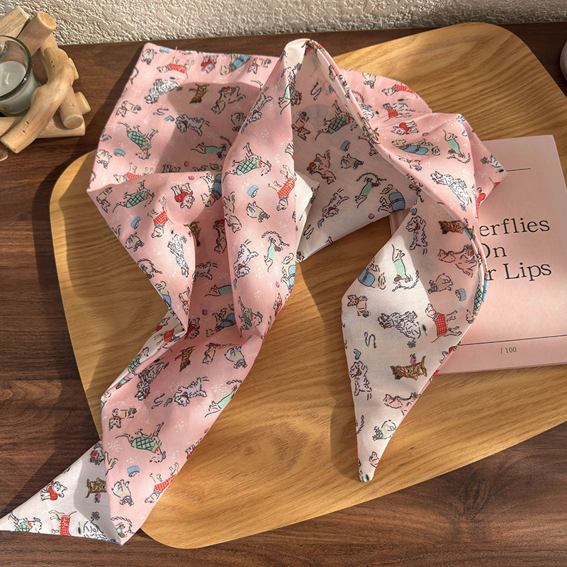 Dog Pattern Reversible Head Scarf