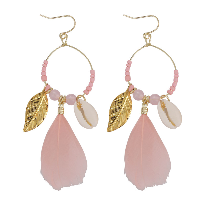 Bohemian Fjäder Toppsläp Örhängen