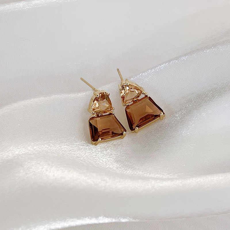 크리스탈 글래스 스터드 귀걸이