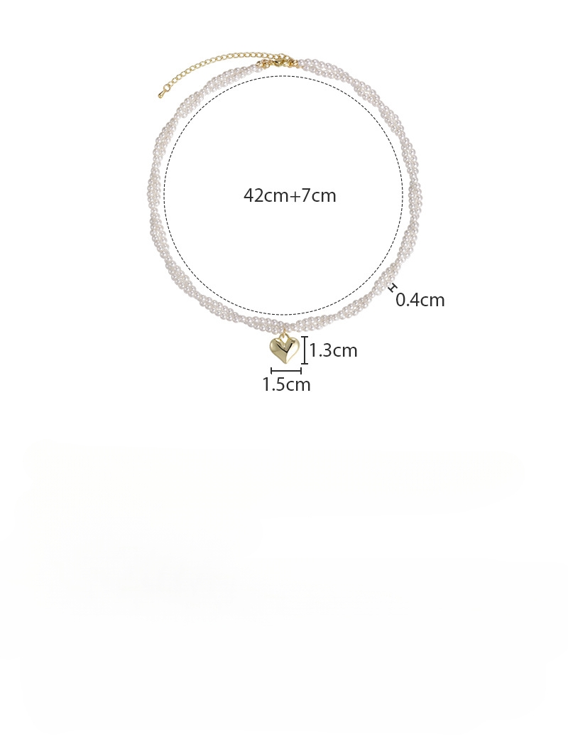 Подвійний намисто-чокер з перлами у вигляді скрученого серця