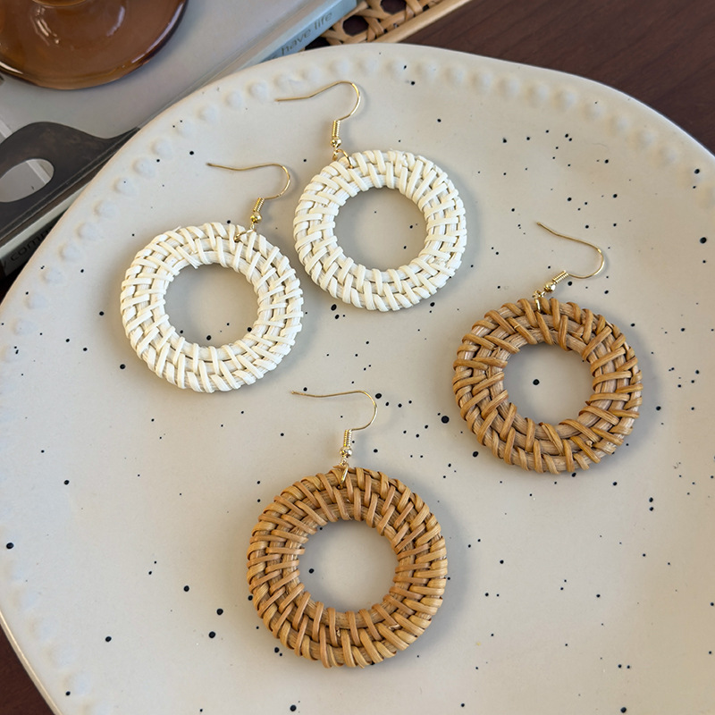 대나무 후프 귀걸이