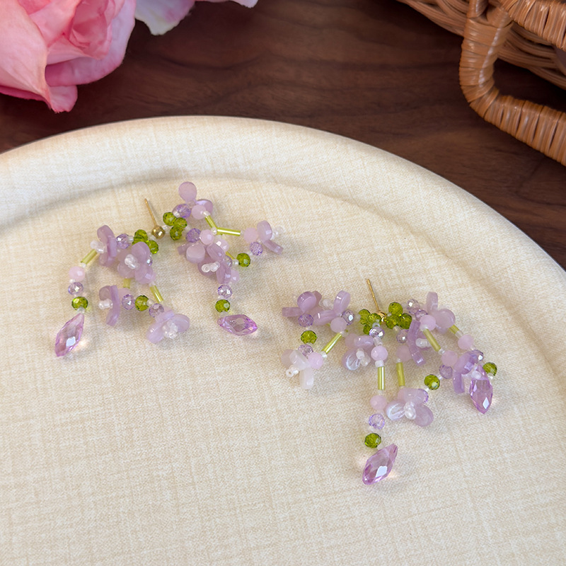 플로럴 비즈 탈셀 귀걸이