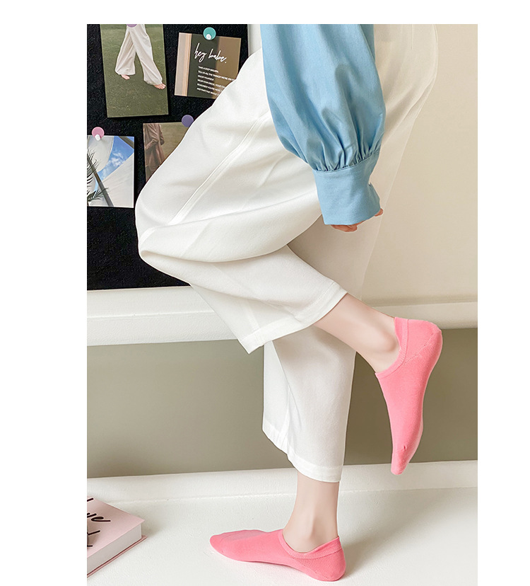 여성용 파스텔 컬러 인비저블 앵클 삭스