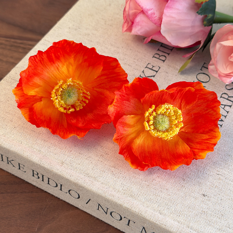 أقراط خشخاش زهور