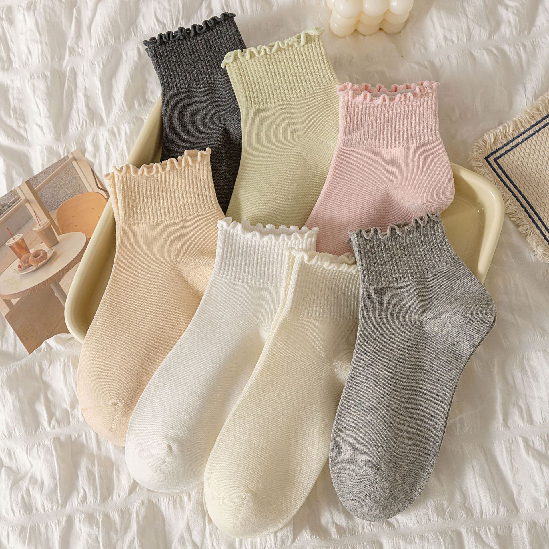Bavlněné ponožky s vroubkovaným okrajem