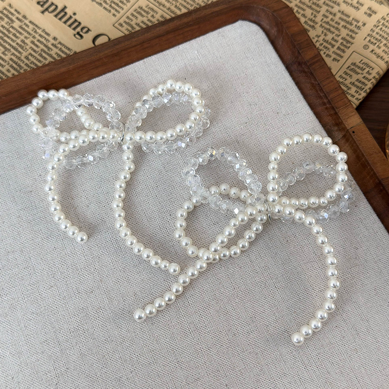 Kryształowe Perłowe Kokardki do Butów