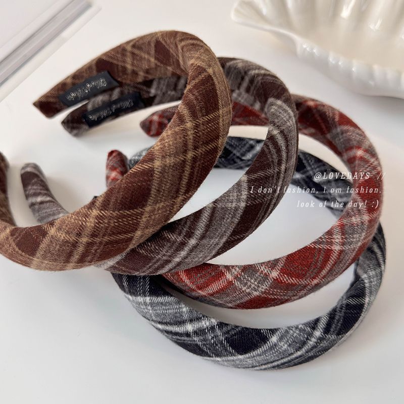 Diadema de Tela Estampado Preppy Vintage