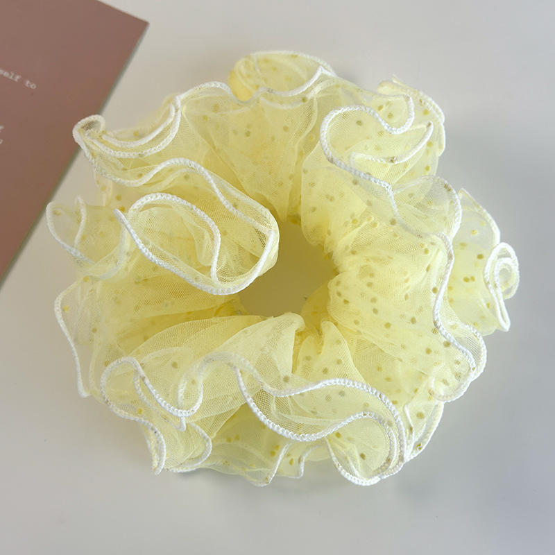 Siateczkowe Gumki do Włosów w Kropki z Falbankami