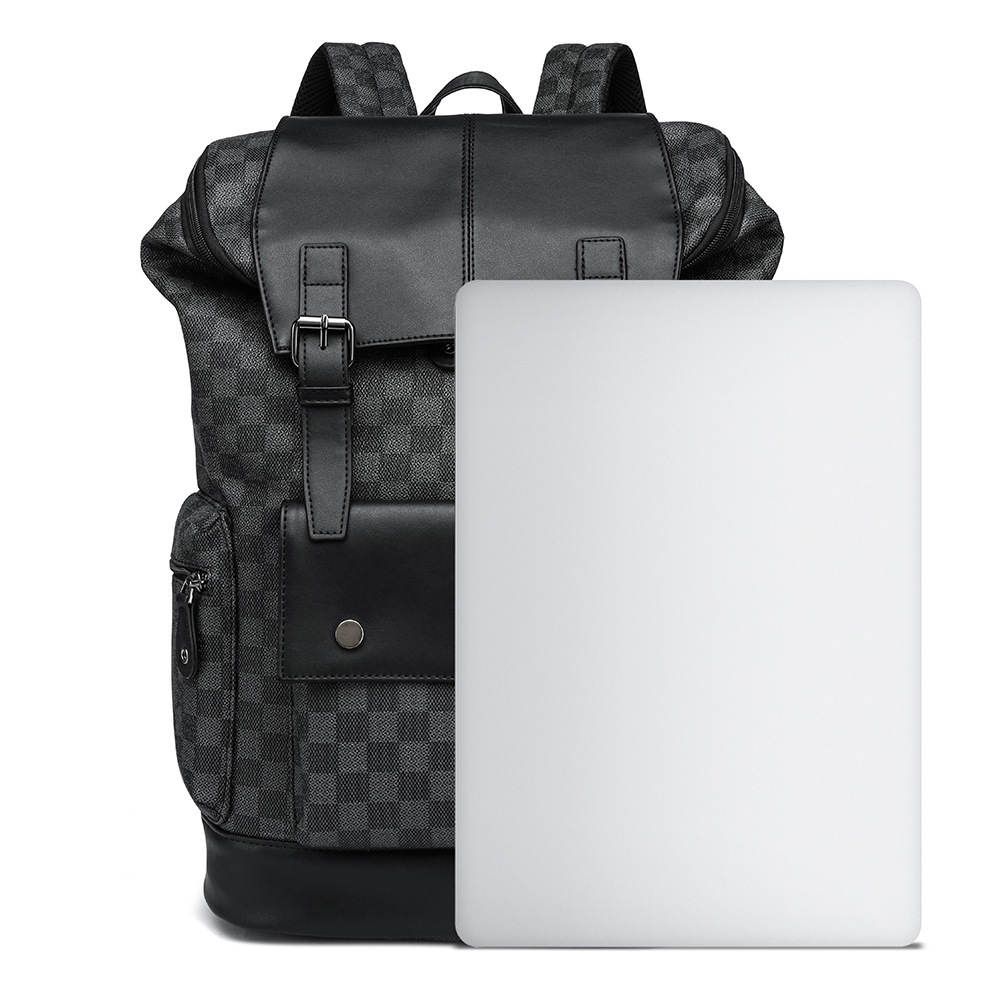 남성 체크 노트북 백팩