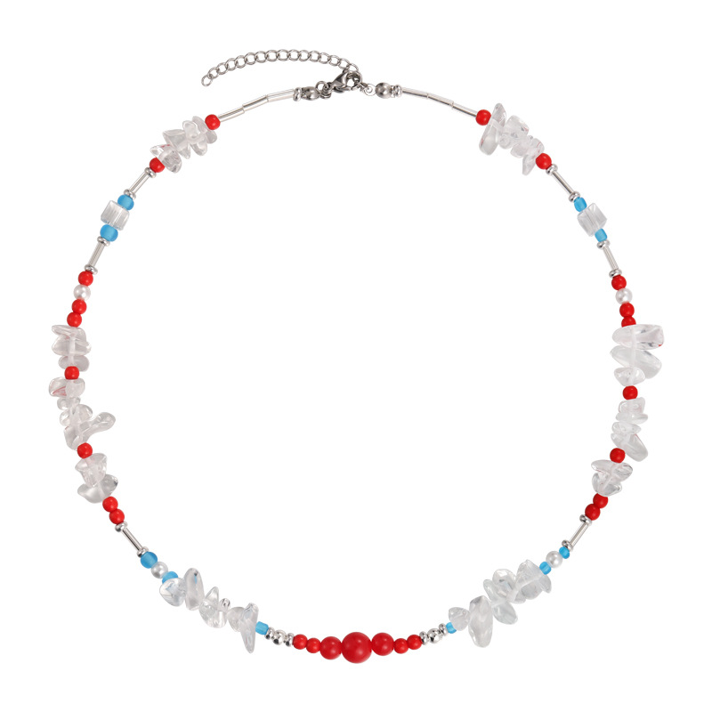 Етнічне Геометричне Намисто з Скляних Намистин