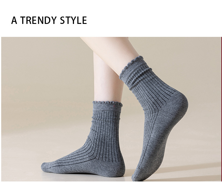 Meias Tombadas com Borda Folhos para Mulher