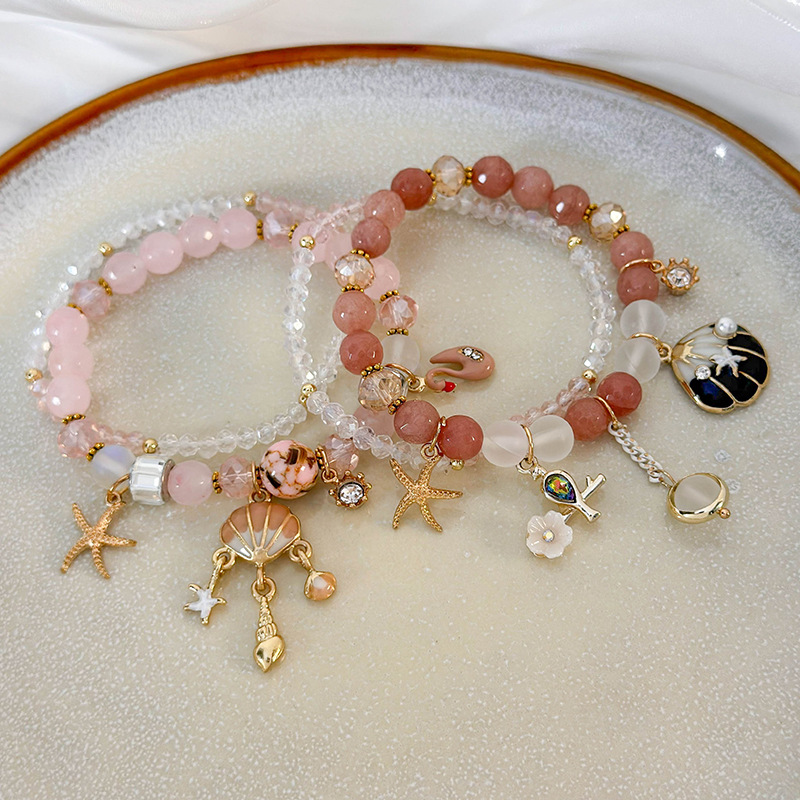 별조개 크리스털 구슬 팔찌