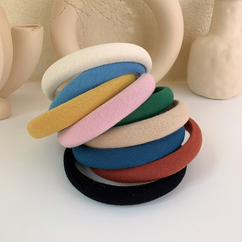 크림 스폰지 헤어밴드