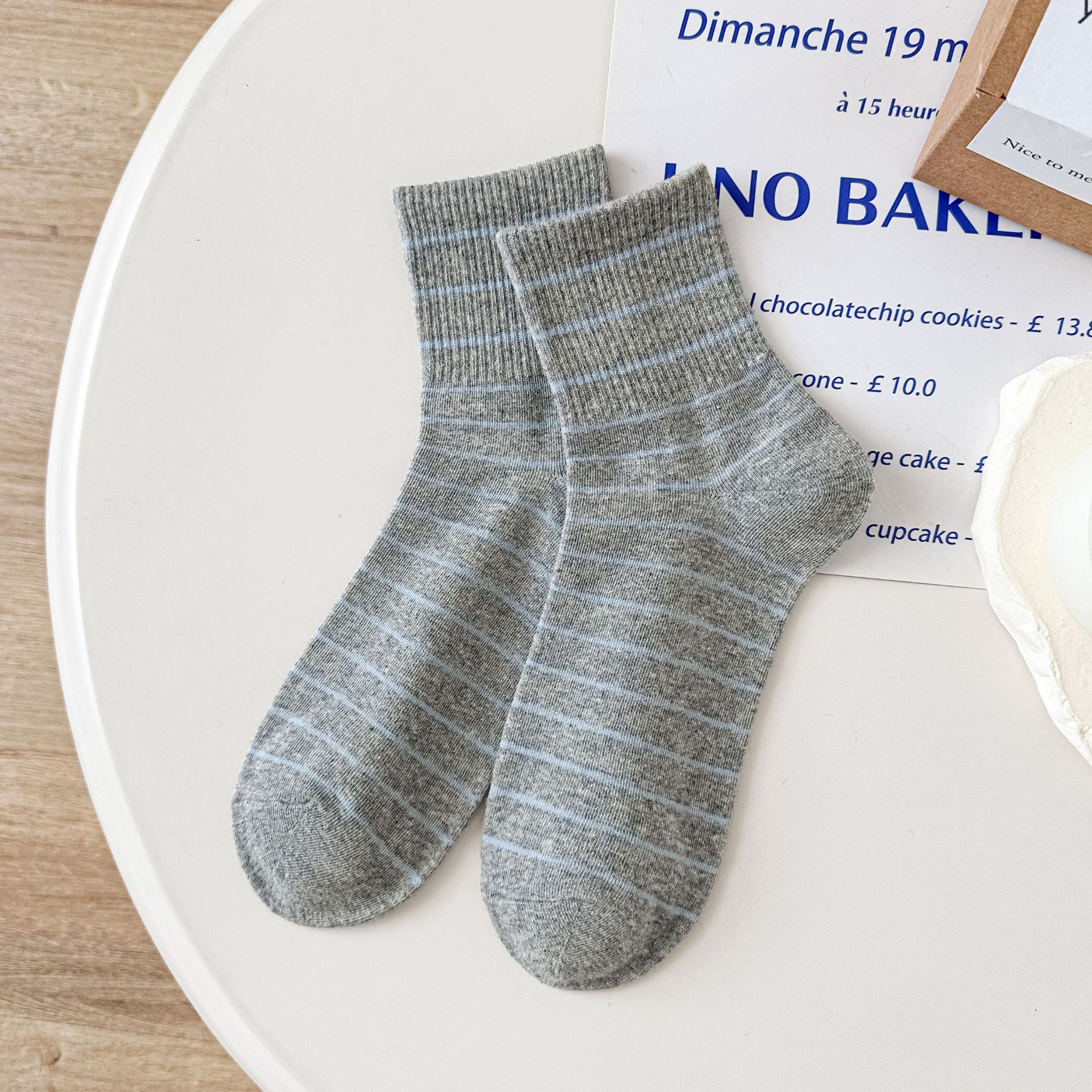 Meias de Algodão Listradas Femininas