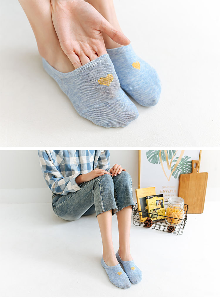 여성용 코튼 노쇼 양말