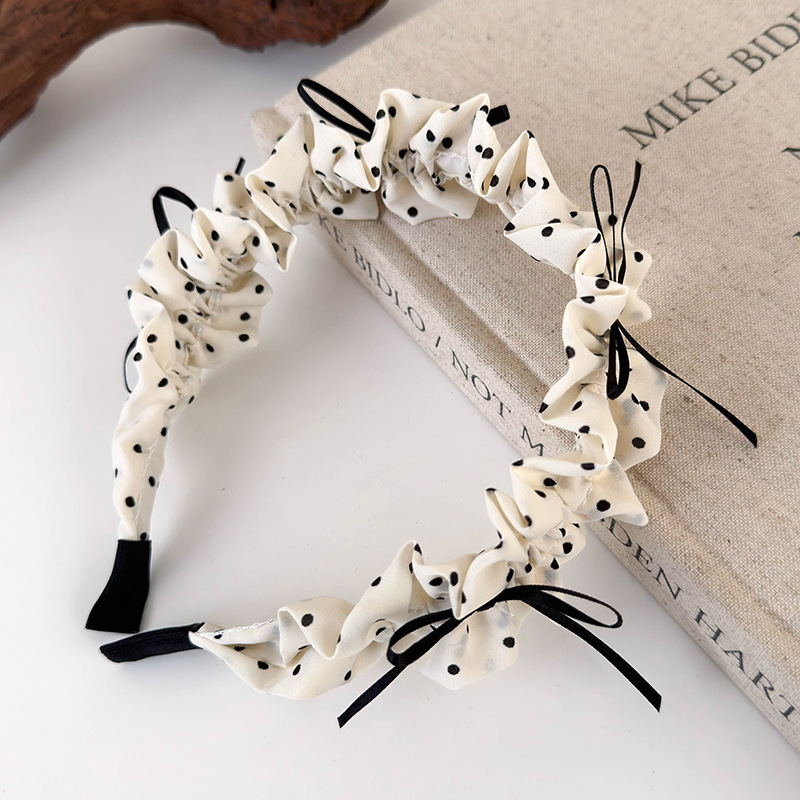 Bandă Lată pentru Păr cu Dots și Volănaș