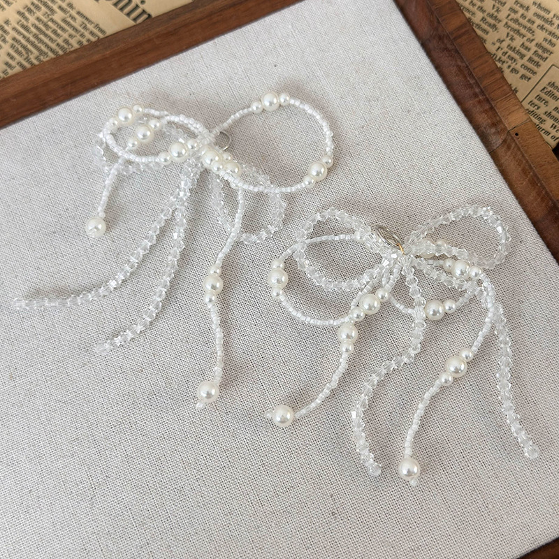 Kryształowe Perłowe Kokardki do Butów