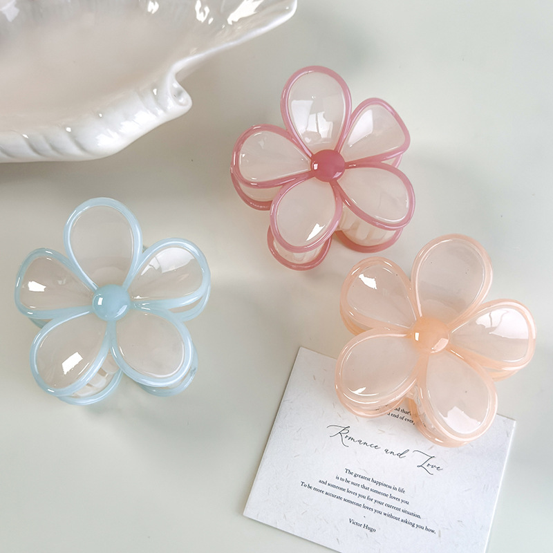 Blommig Akryl Hårklämma
