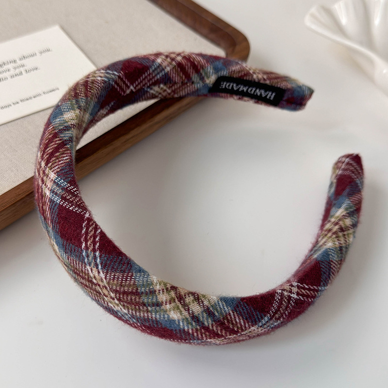 Cinta Ancha Preppy de Cuadros Vintage