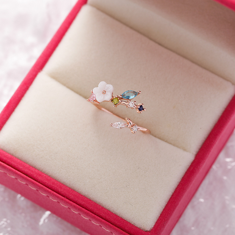 Floral Heart Open Ring