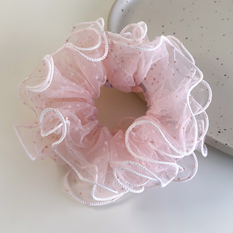 Siateczkowe Gumki do Włosów w Kropki z Falbankami