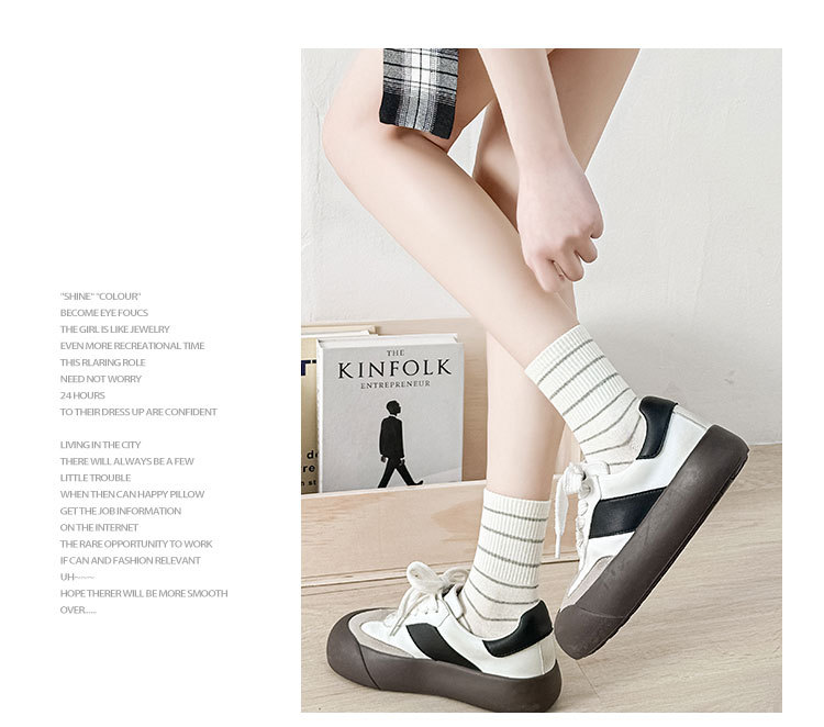 Meias de Algodão Listradas Femininas