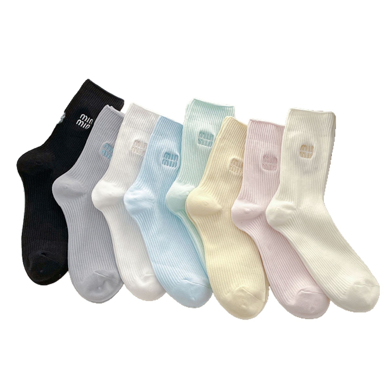 Meias Scrunch com Bordado de Letras