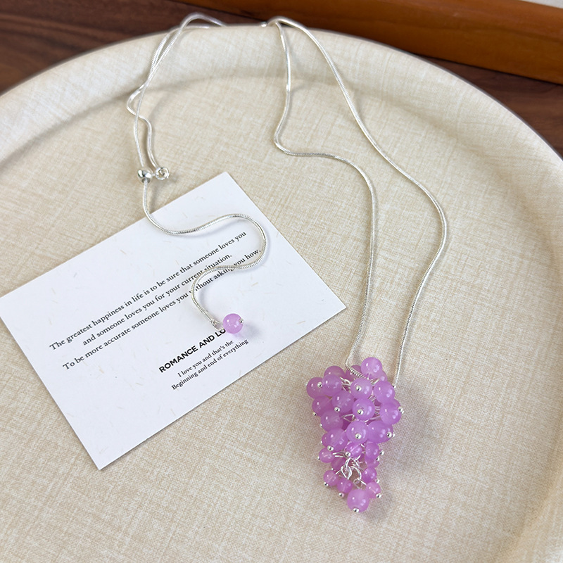 Довге Намисто з Виноградним Намистинами