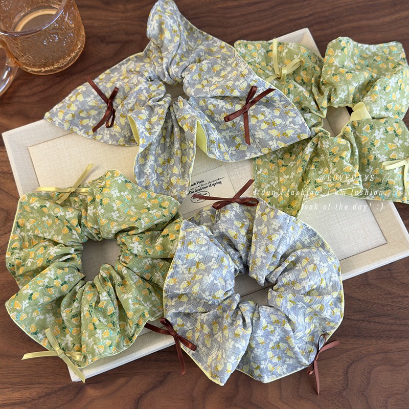 Wintageowe Zielone Kwiatowe Opaski