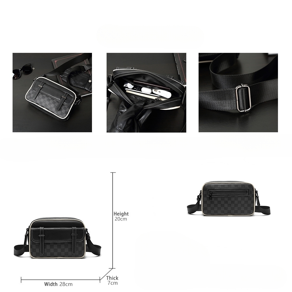 Heren Schoudertas met Ruitpatroon