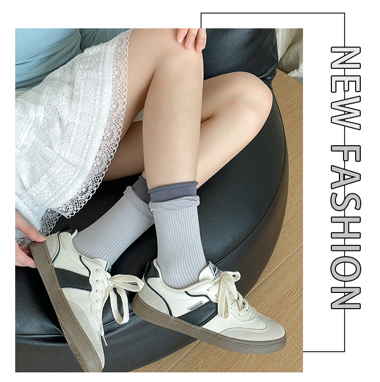 Meias Cano Médio de Algodão Penteado