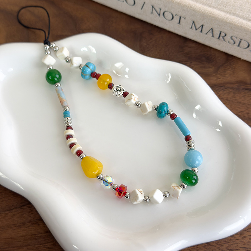 Stone Bead Phone Lanyard