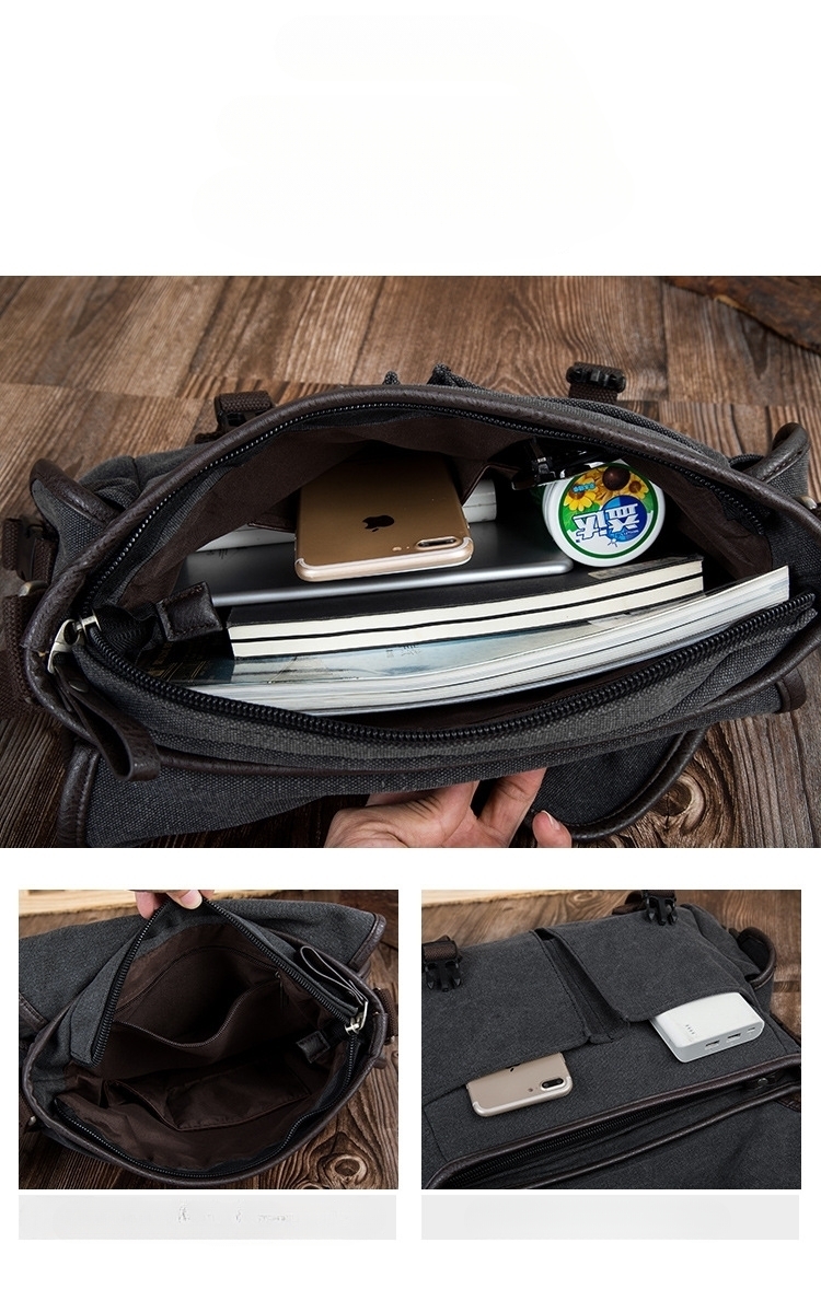 メンズキャンバスメッセンジャーバッグ