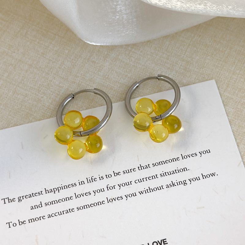 ต่างหูดอกไม้สดน่ารัก