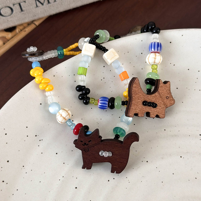 Bracelet Perles en Bois Chien