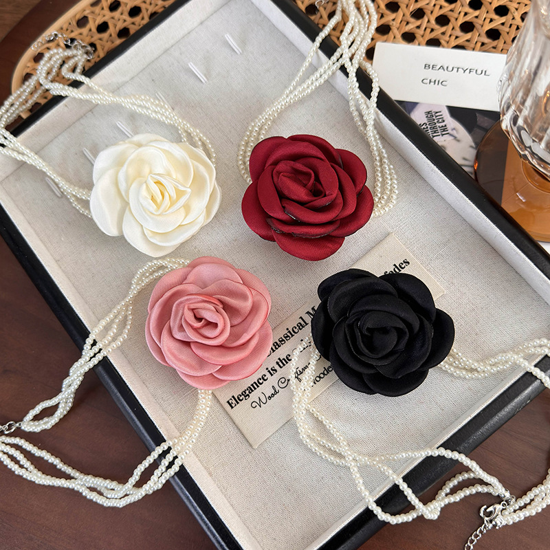 Multi-Layer Pearl Choker Necklace