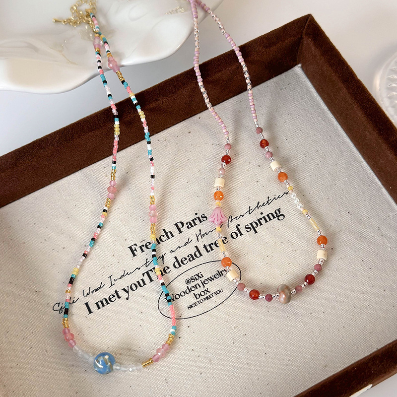 Багатошарове Намисто з Кольорових Натуральних Камінних Намистин