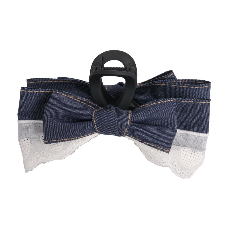 Agrafă de Păr cu Aplică Denim Franceză