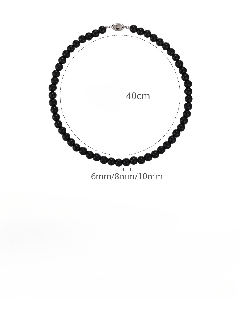 Ожерелье из черных стеклянных бусин