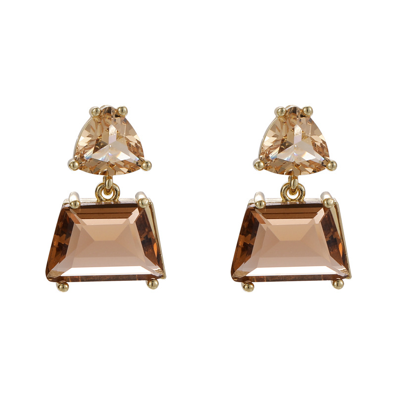 크리스탈 글래스 스터드 귀걸이