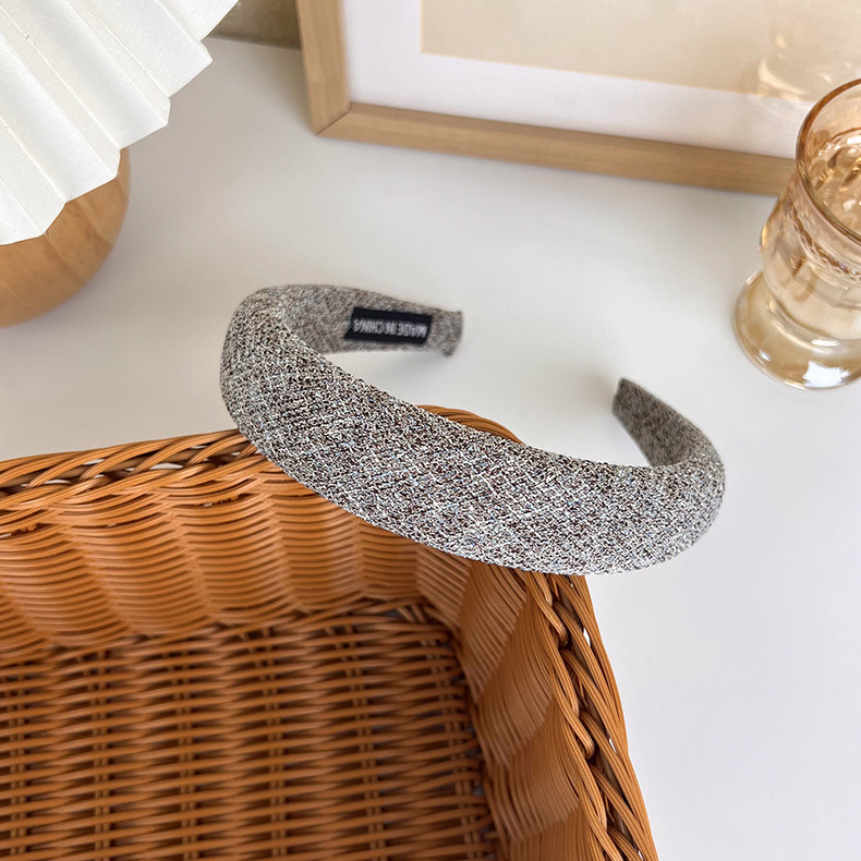 Bandă de Păr Vintage Tweed în Carouri