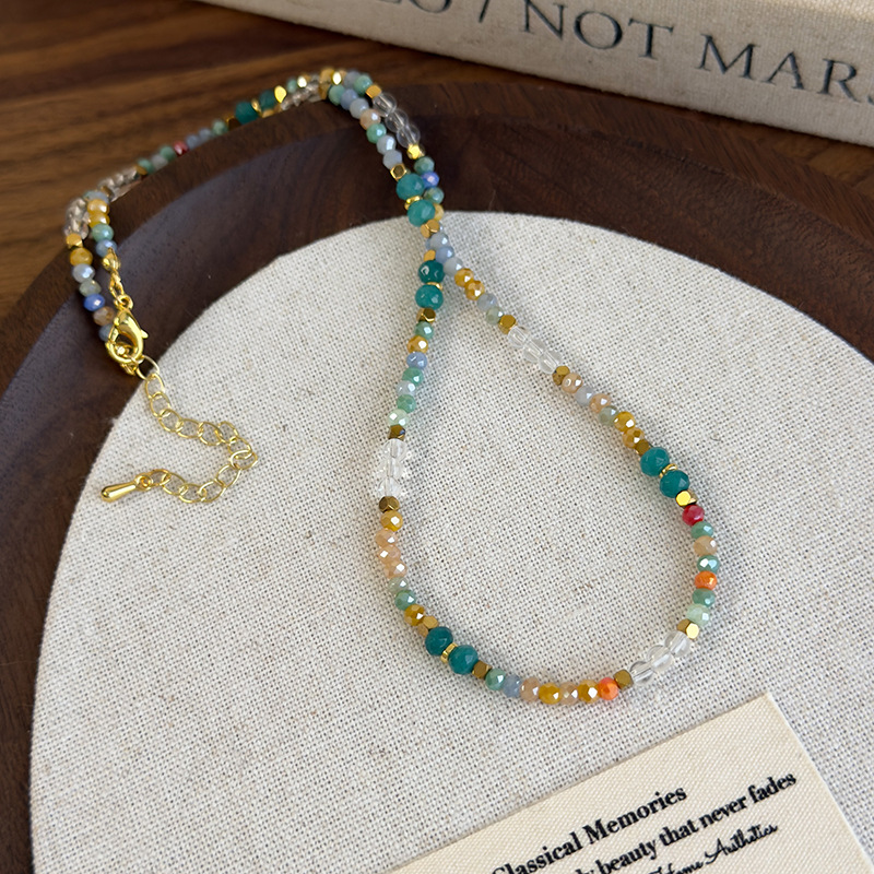 Вінтажна Ручна Робота Кольорового Кришталевого Намиста-чокер