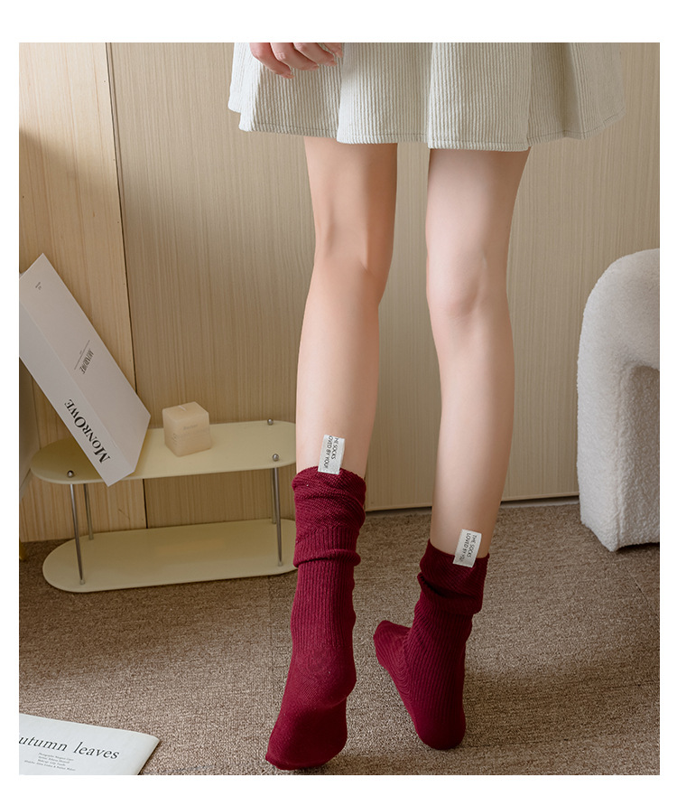 Meias Mid-Calf de Algodão