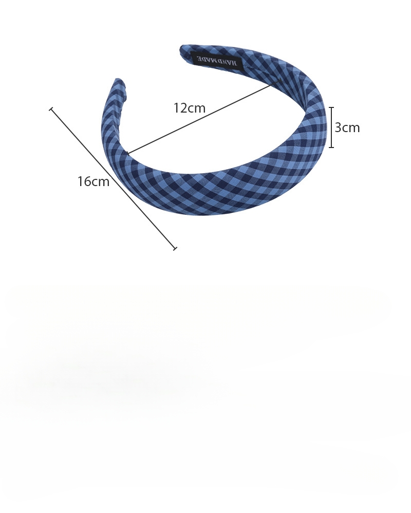 Diadema con Lazo de Cuadros Azules