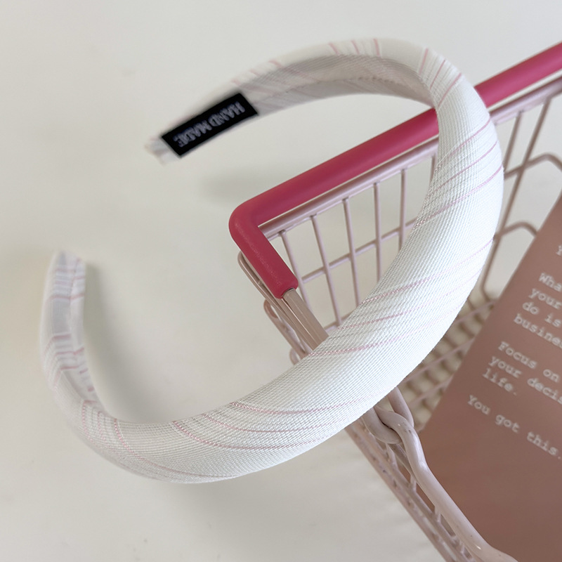 Bandă de Păr cu Dungi Roz Deschis