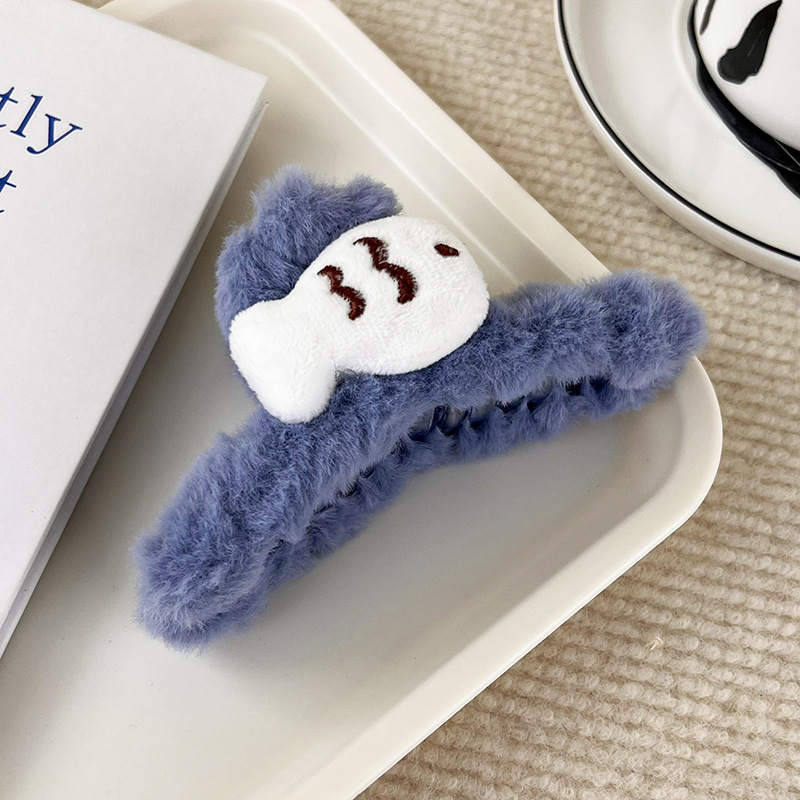 Blauer Goldfisch Plüsch Haarklemme