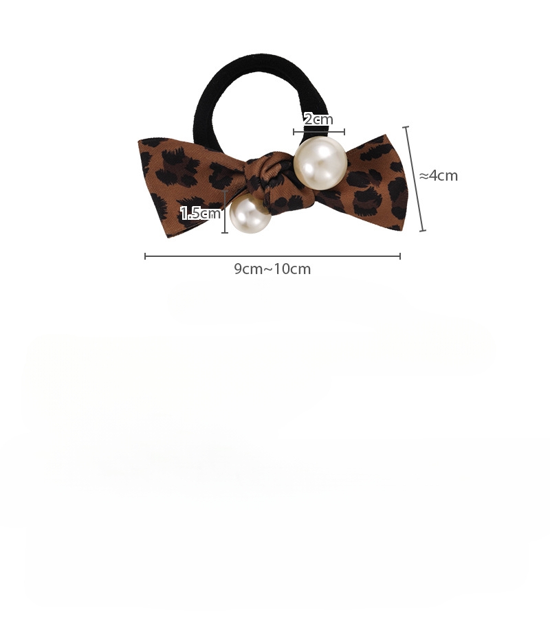 レオパードプリントボウヘアタイ パール付き